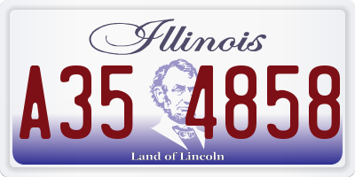 IL license plate A354858