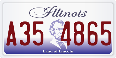 IL license plate A354865