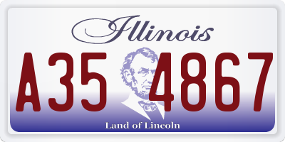 IL license plate A354867