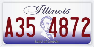 IL license plate A354872