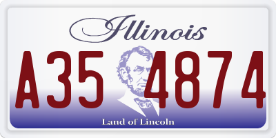 IL license plate A354874