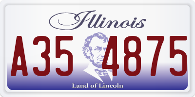 IL license plate A354875