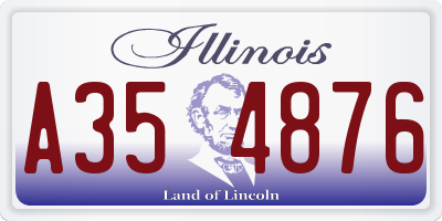 IL license plate A354876