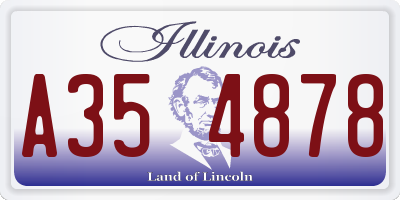 IL license plate A354878