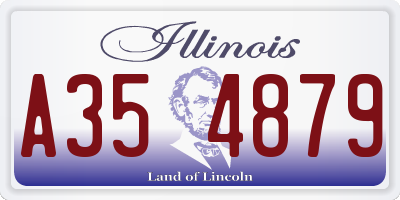 IL license plate A354879