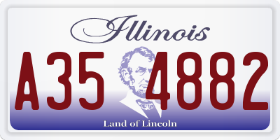 IL license plate A354882