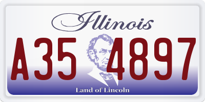 IL license plate A354897
