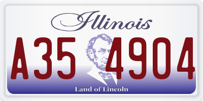 IL license plate A354904