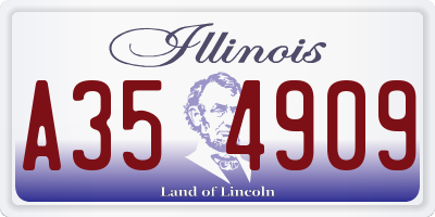 IL license plate A354909