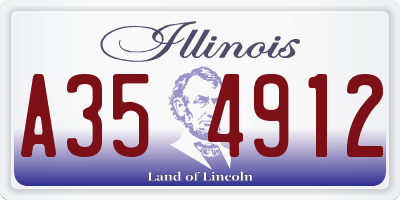 IL license plate A354912