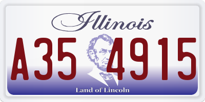 IL license plate A354915