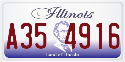 IL license plate A354916