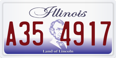 IL license plate A354917