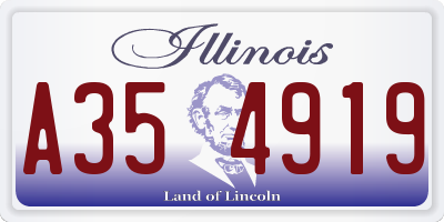 IL license plate A354919