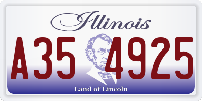 IL license plate A354925