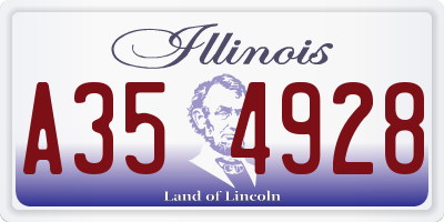 IL license plate A354928