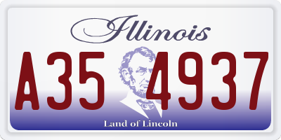 IL license plate A354937