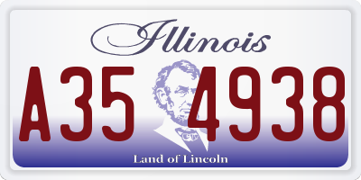 IL license plate A354938