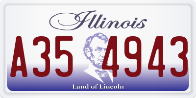 IL license plate A354943