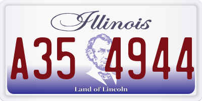 IL license plate A354944