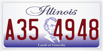 IL license plate A354948