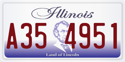 IL license plate A354951