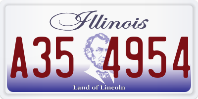 IL license plate A354954