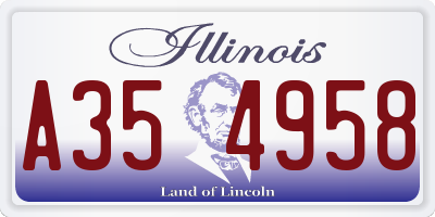 IL license plate A354958