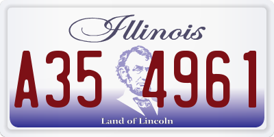 IL license plate A354961