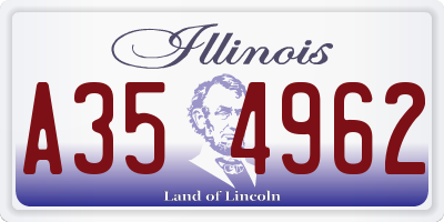 IL license plate A354962