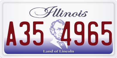 IL license plate A354965