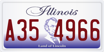 IL license plate A354966