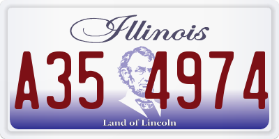 IL license plate A354974