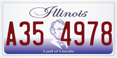 IL license plate A354978