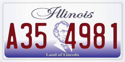 IL license plate A354981