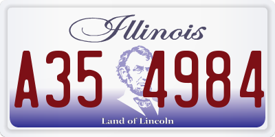 IL license plate A354984