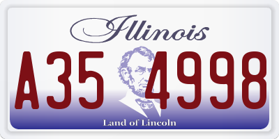 IL license plate A354998