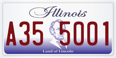 IL license plate A355001