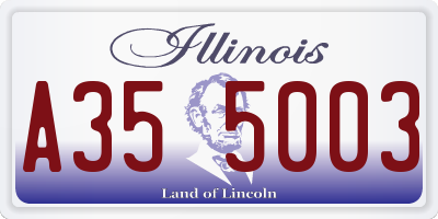 IL license plate A355003