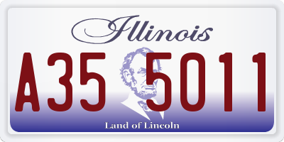 IL license plate A355011