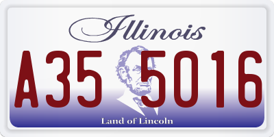 IL license plate A355016