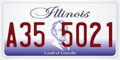 IL license plate A355021