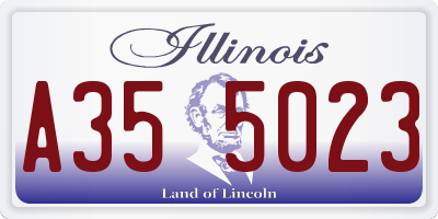 IL license plate A355023