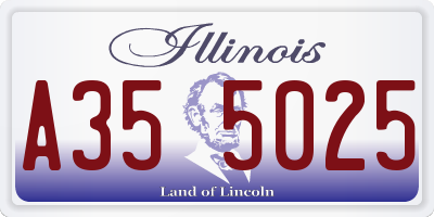 IL license plate A355025