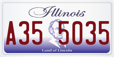 IL license plate A355035