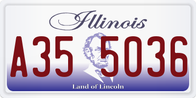 IL license plate A355036
