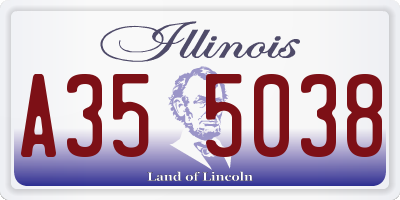 IL license plate A355038