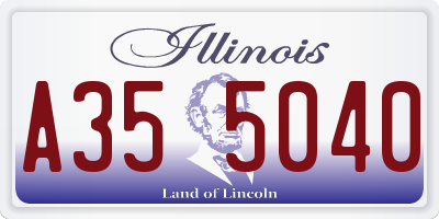 IL license plate A355040