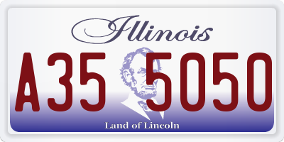 IL license plate A355050