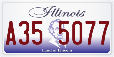 IL license plate A355077